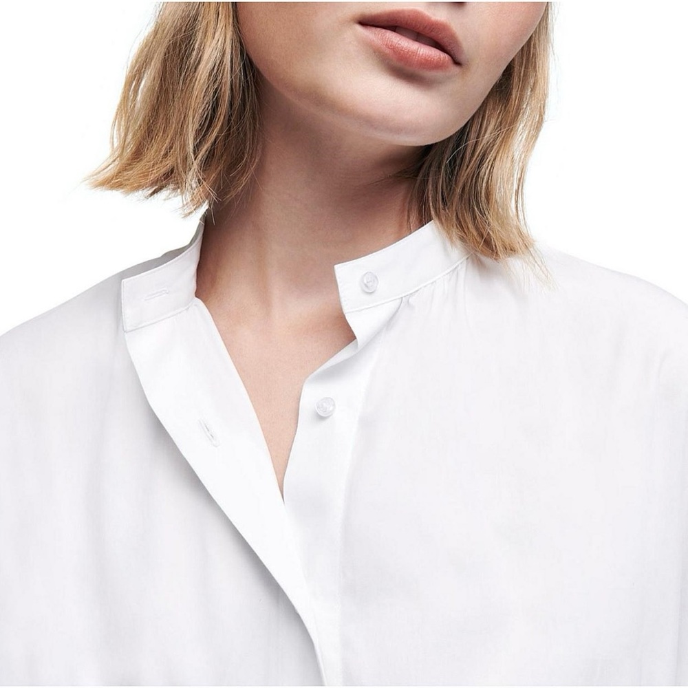 Maje Trompe L'oeil Crepe & Poplin Mini Dress White & Black 34/0/XS - Picture 2 of 13